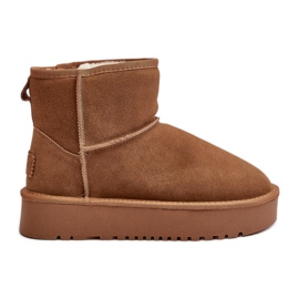 Camel Rianaella læder ruskind ankel platform snestøvler beige