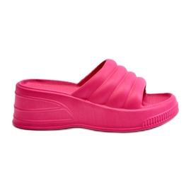 Letvægts flip-flops i skum til kvinder på kile og platform, Fuchsia Tendrea lyserød