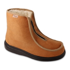 Befado Dr.Orto dametøfler isoleret med uld 996D014 kamel beige