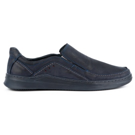 Antex Mænds sko slip-on læder slip-on 216gt marineblå