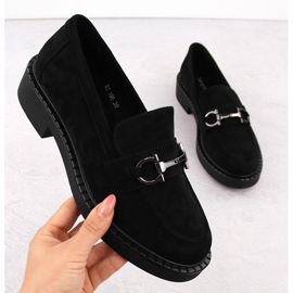 Dame loafers med dekoration, sort Sergio Leone BT196