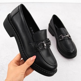 Dame loafers med dekoration, sort Sergio Leone BT196
