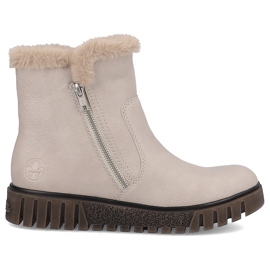 Beige damestøvler med pels Rieker Y3481-60