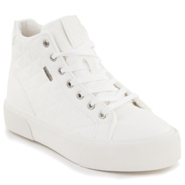 Hvide quiltede, isolerede sneakers Big Star OO274A479