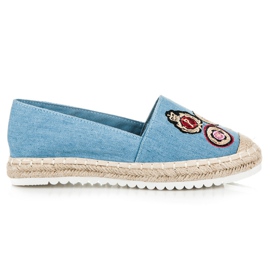 Jolyvia Denim espadriller med lapper blå