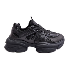 Damesneakers på en massiv sål, sorte Amoserna