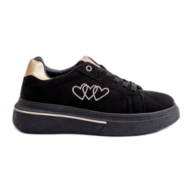 Platform sneakers til kvinder med hjerter Sort Avirorae