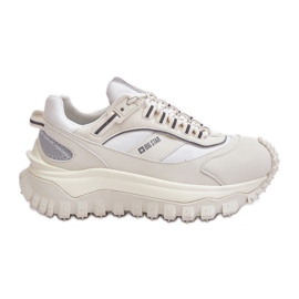 Sneakers i læder til kvinder på Big Star Platform OO274A221 HI-POLY System Hvid