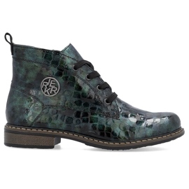 Dame patent croco grønne ankelstøvler Rieker 71205-90