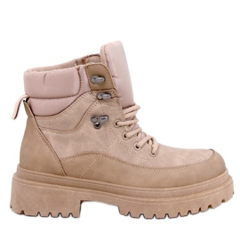 Mathen Khaki trapper ankelstøvler beige