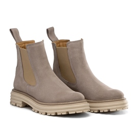 Chelsea-støvler med tyk sål, beige ruskind, Butdam Wos