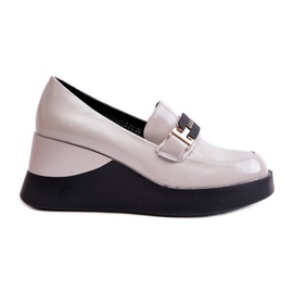 Vinceza 58337 Grå Patent Wedge Mokkasiner