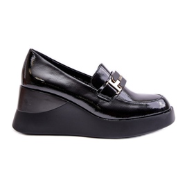 Vinceza 58337 Black Patent Wedge Mokkasiner sort