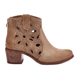 Openwork Ruskind Støvler Lewski Sko 3170/2 Beige