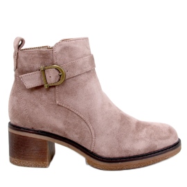 Duncans Khaki lavhælede ankelstøvler beige