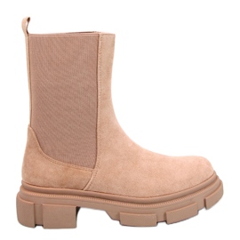 Magers Khaki high-top Chelsea støvler beige