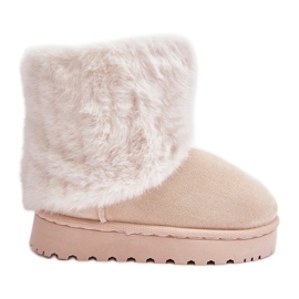 Børne snestøvler med pels, lys beige Crisie