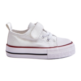 Børnesneakers i stof med velcro, hvid Daloma