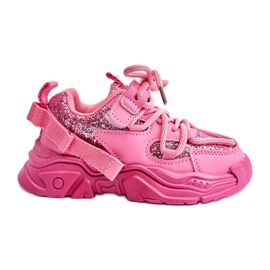 Børnesneakers dekoreret med pailletter, Pink Liatoma lyserød
