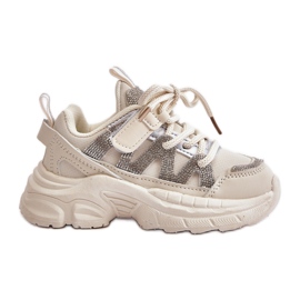 Børnesneakers med rhinsten, Beige Rianalla