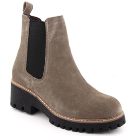 Taupe læder ankelstøvler til kvinder Filippo DBT4805 beige