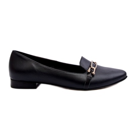 Zazoo 2885 Women's Leather Ballerinas med dekoration sort