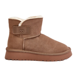 Læder ruskind snestøvler med pels Vinceza 97951 Beige