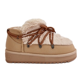Lav platform snestøvler med pels D.Franklin DFSH370011 Beige