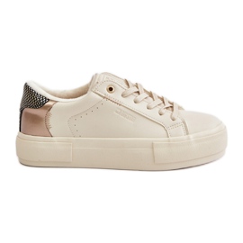 Isolerede damesneakers på Big Star Platform OO274A454 Beige