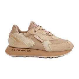 Dame lædersneakers Big Star OO274564 Hi-Poly System Beige