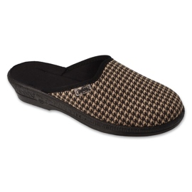 Befado kvinders pu mønstrede hjemmesko 219D484 beige/sort