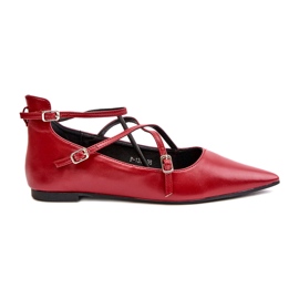 STEPHAN Kvinders ballerinas med Bourgogne rød