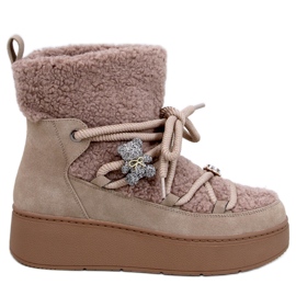 Remati Khaki snestøvler med shearling brun