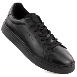 Herre afslappede sorte lædersneakers Bugatti OO153122