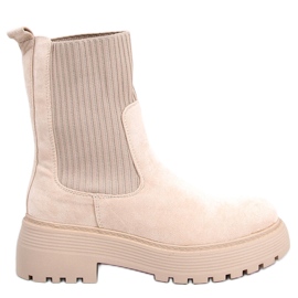 Winters Beige elastiske ankelstøvler