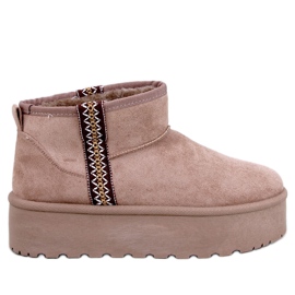 Weyan Khaki korte platform snestøvler brun