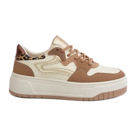 Leopard Leopard Sneakers til kvinder Beige Henizore