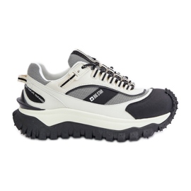 Sneakers i læder til kvinder på Big Star-platformen OO274A220 HI-POLY-system hvid og sort