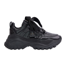 Sneakers i læder til kvinder, sorte CheBello 4583