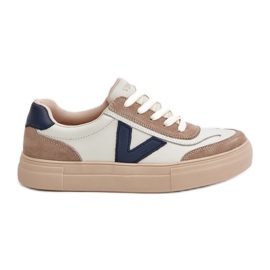 Vinceza 7923 Sneakers i læder til kvinder, beige