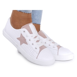 Kvinders sneakers med en Star Big Star DD274691 Hvid og lyserød