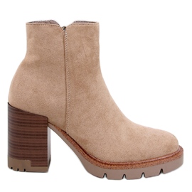 Højhælede ankelstøvler med Paratto Khaki-beskytter beige