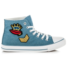 Høje Sneakers På Indbindingen blå