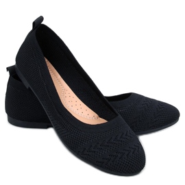 Newey Black strikkede balletflader - Inello sort