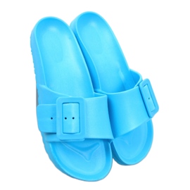 Romero L.BLÅ gummiflip-flops med spænde - Inello