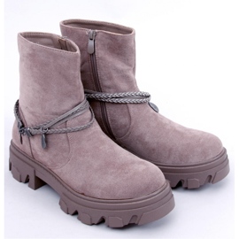 Connie Taupe flade ankelstøvler - Inello beige