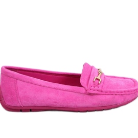 Dame ruskindsmokkasiner Sour Fuchsia lyserød