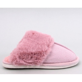 Allens Dusty Pink sildebens hjemmesko med pels - Inello lyserød
