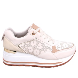 Beige wedge sneakers