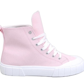 Pink canvas high-top sneakers lyserød